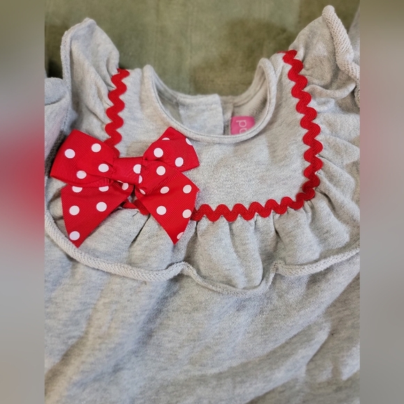 Christmas Good Lad Girls Toddler Gray Santa Dress with Red Accents Size 4t - Picture 5 of 7